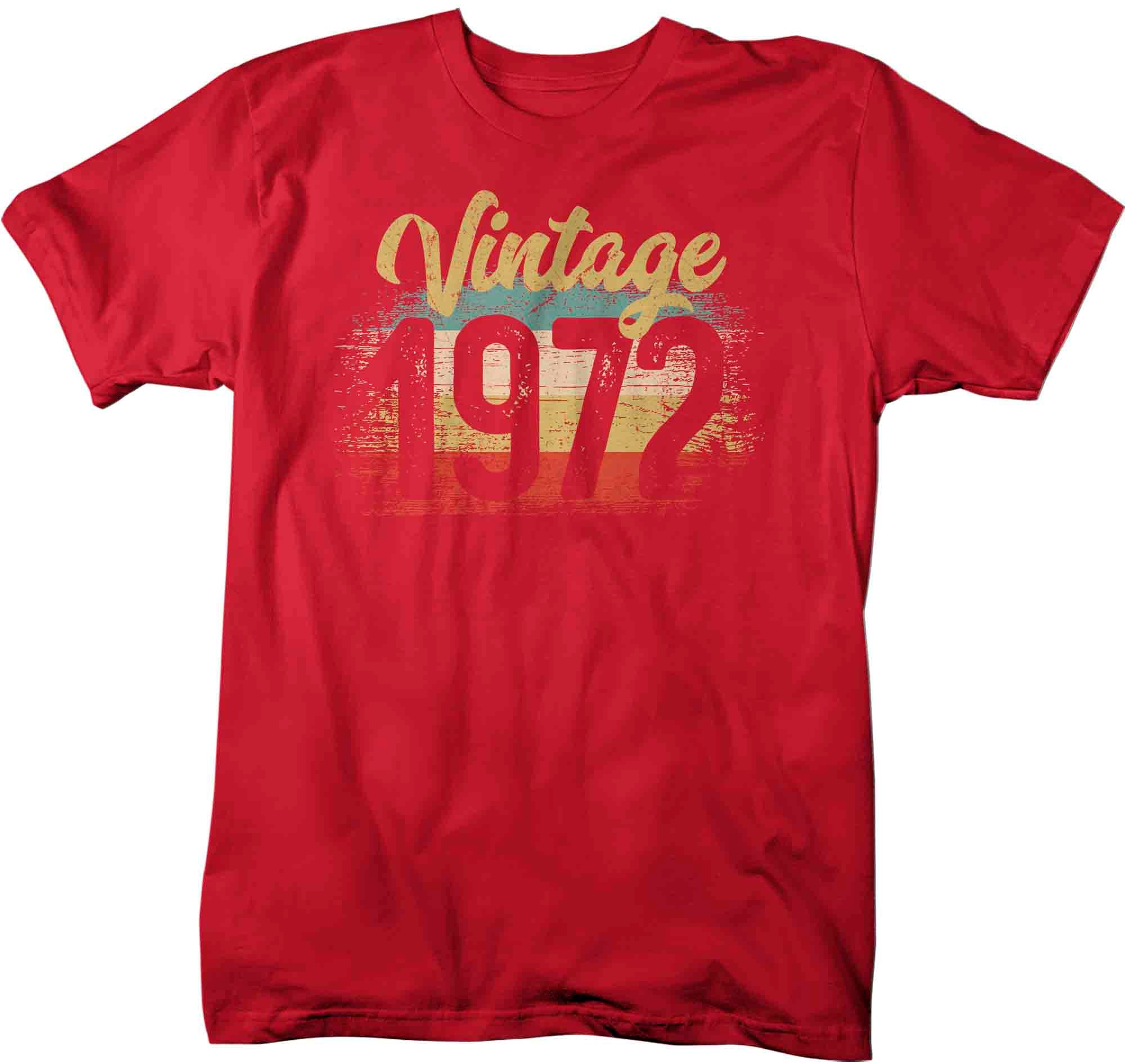 Men's Vintage 1972 Birthday T Shirt 50th Birthday Shirt Fift