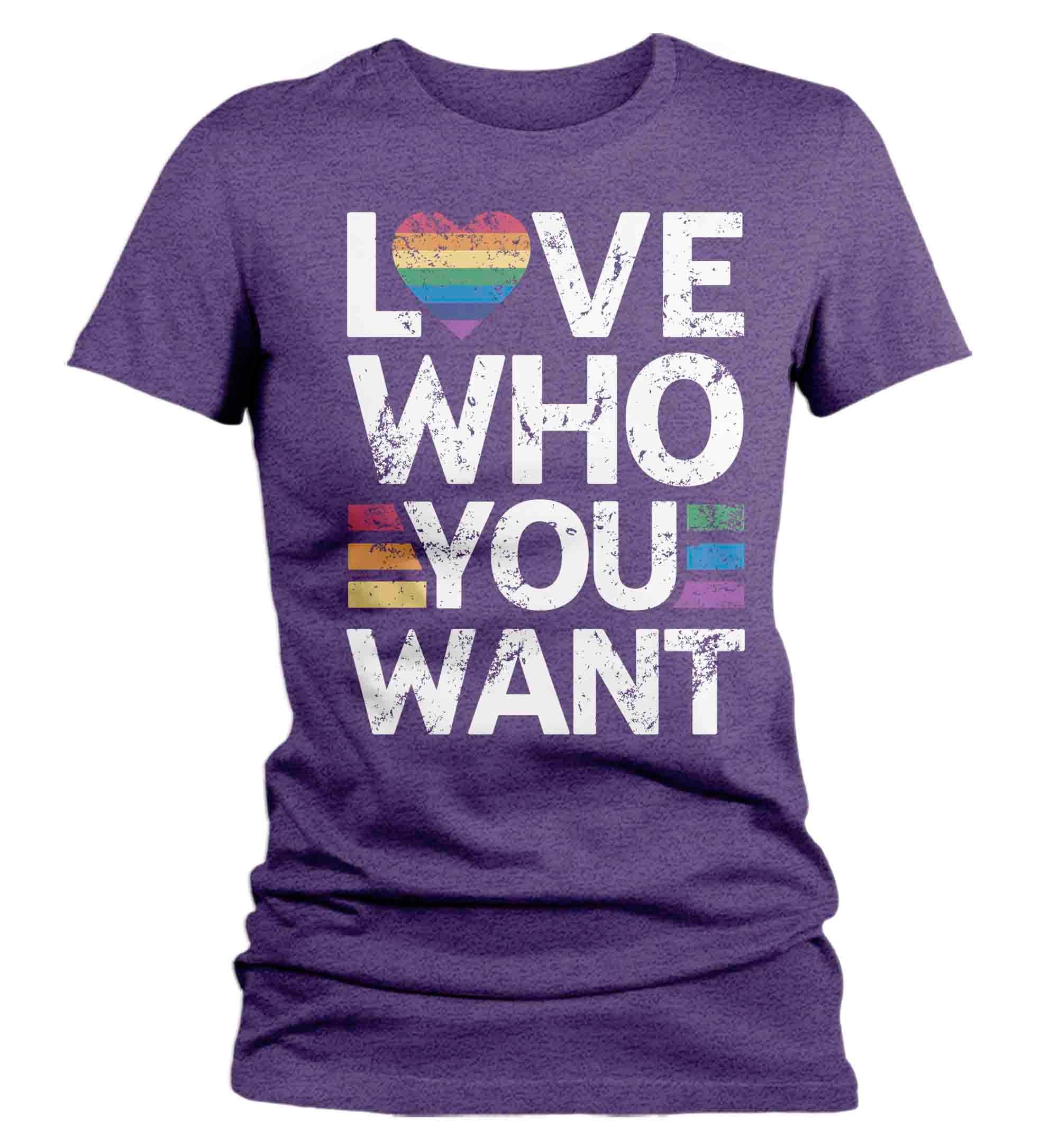 Women's Pride Ally Shirt LGBTQ T Shirt Support Love Who You Want Don't Hate Shirts LGBT Shir