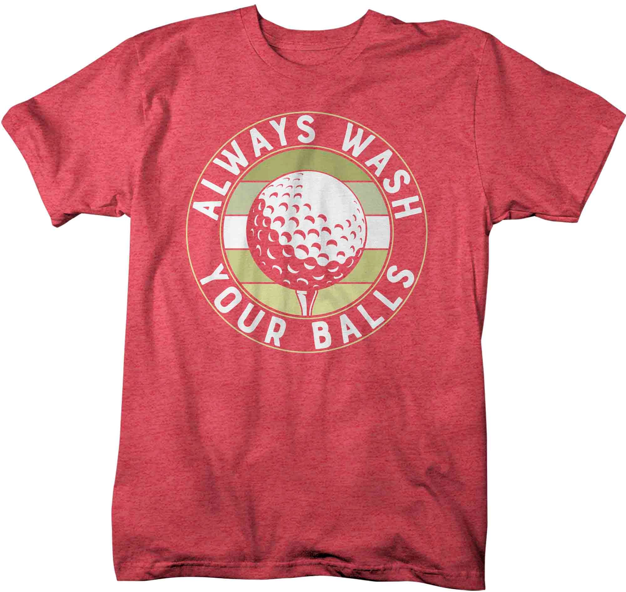 Men's Funny Golf Shirt Wash Your Balls Shirt Funny Golfer Gift Golfing Tee Funny Golfer TShirt V