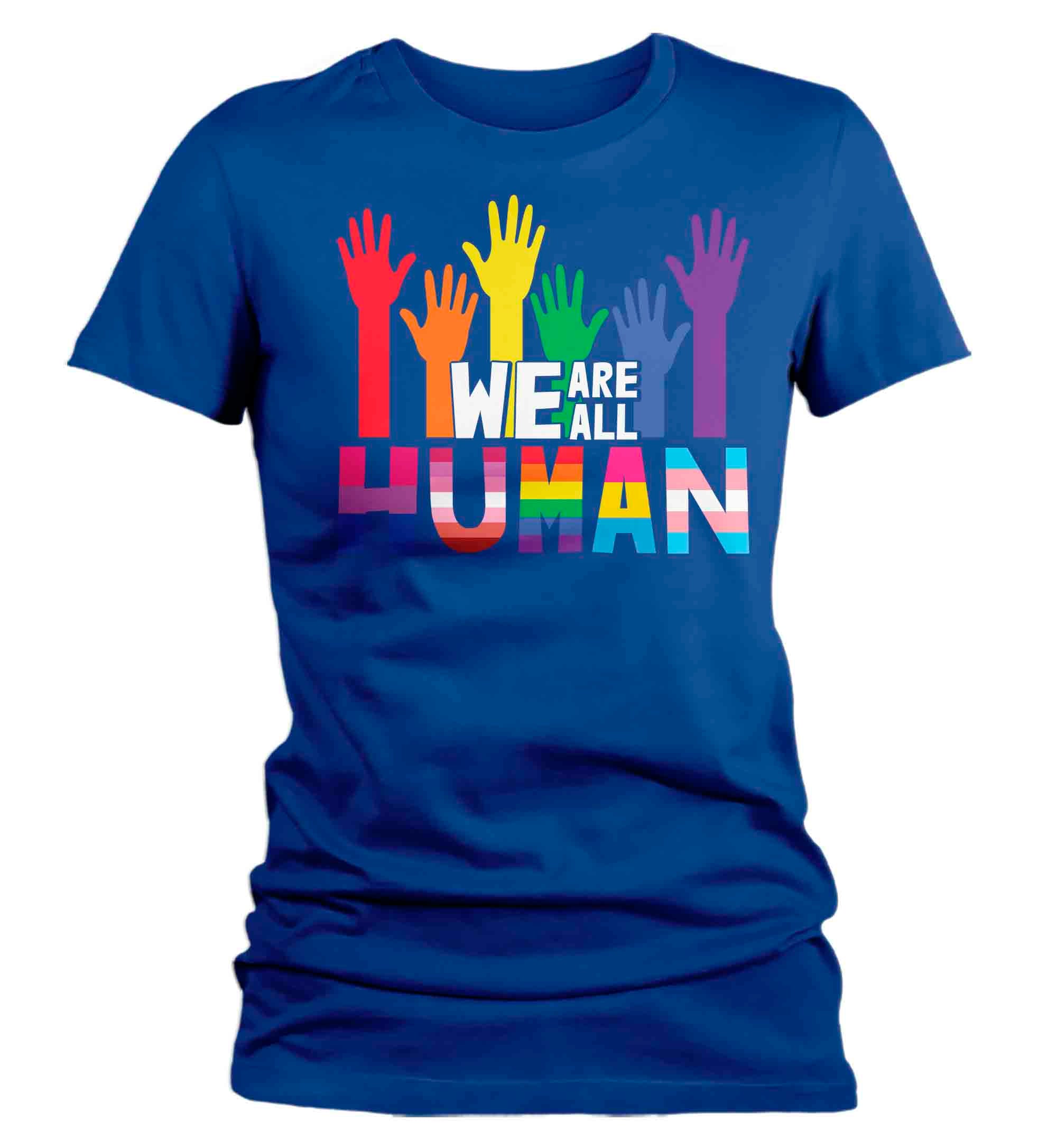 Women's Human LGBT T Shirt LGBTQ Support Shirt Flag Rainbow Shirts Equality LGBT Shirts Gay Tran