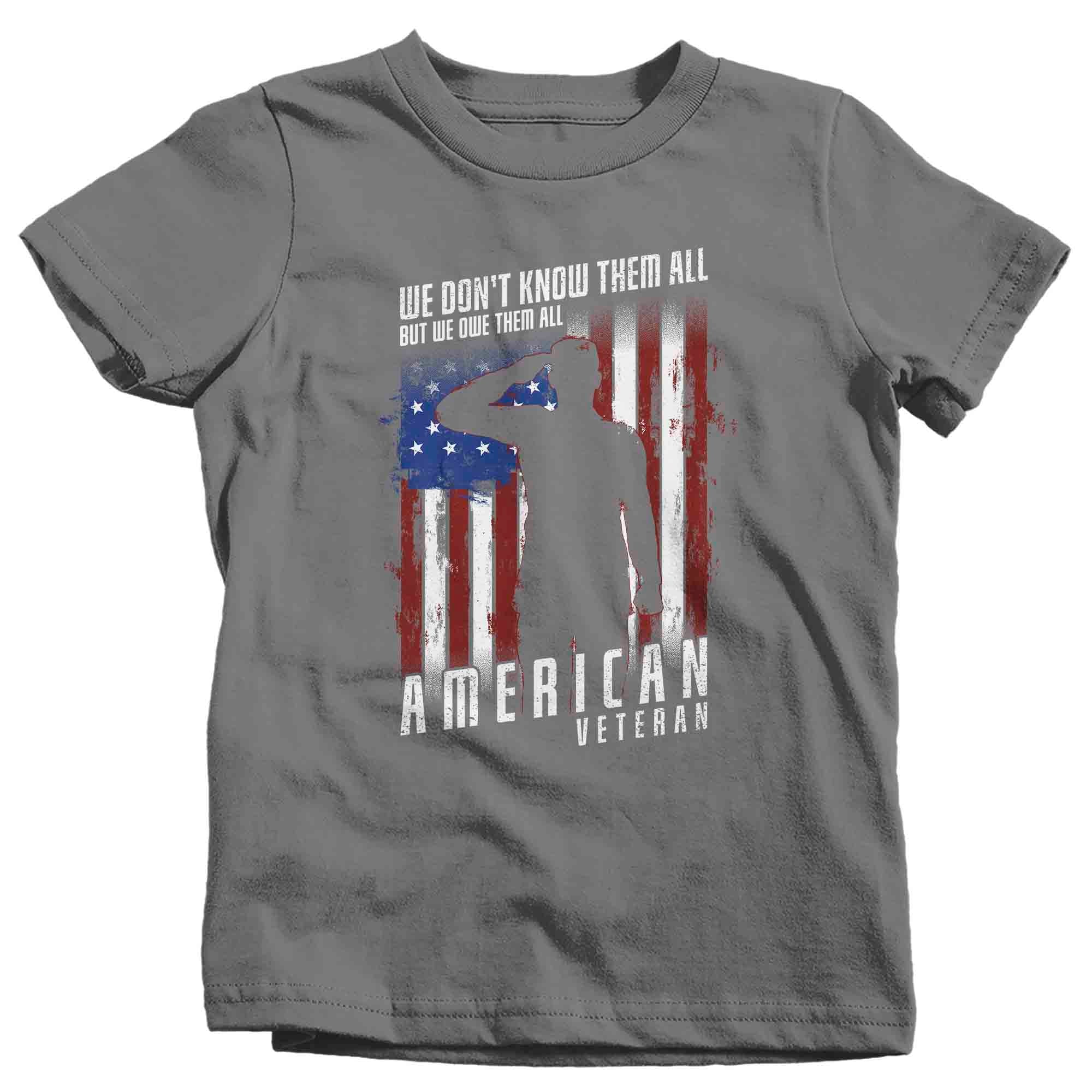 Kids Memorial Day T-Shirt We Owe Them All Veteran Shirt Patriotic Honor Veterans United States Boy&#