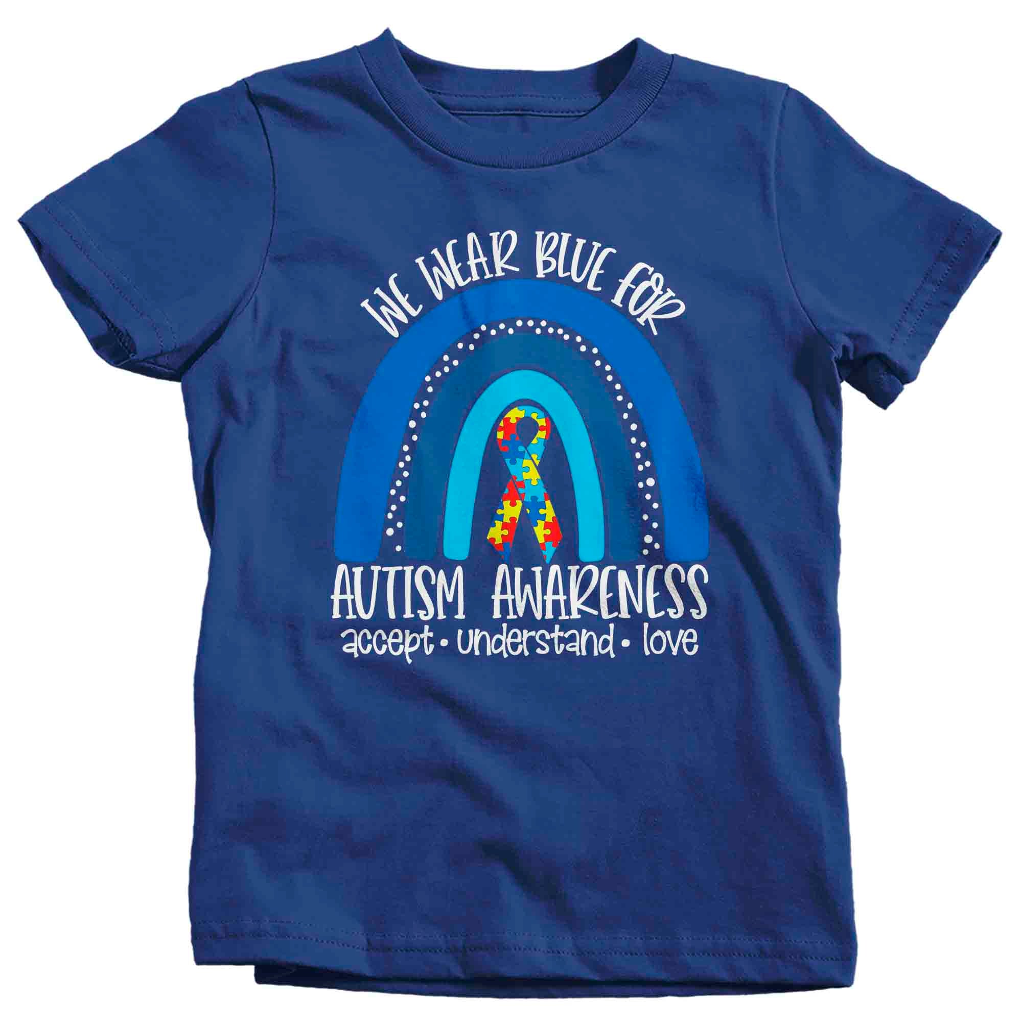 Kids Autism Shirt We We Wear Blue T Shirt Autism Tee Accept Love
