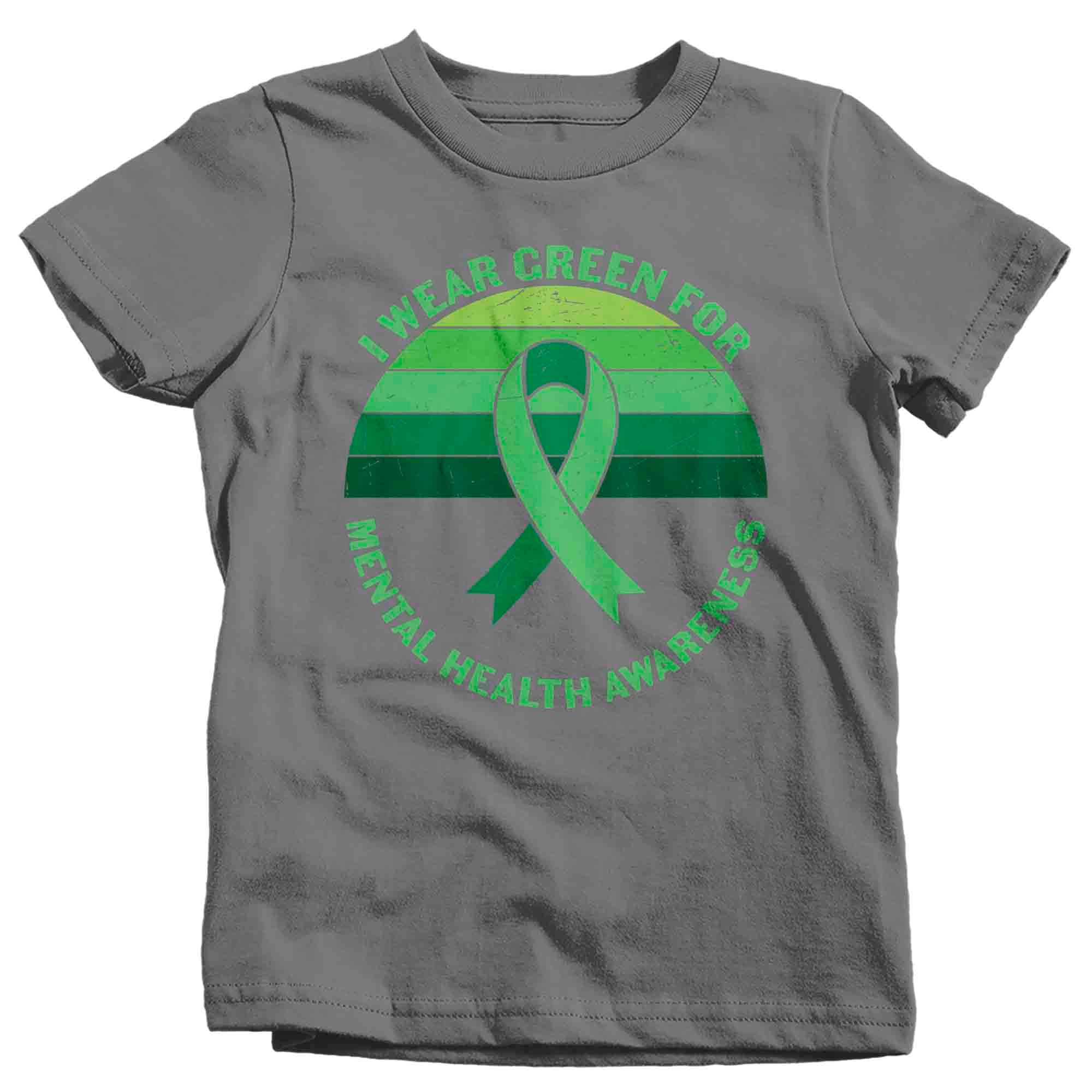 Kids Mental Health Awareness T Shirt Green Shirt I Wear Green Tee Don't Understand TShirt Brain 