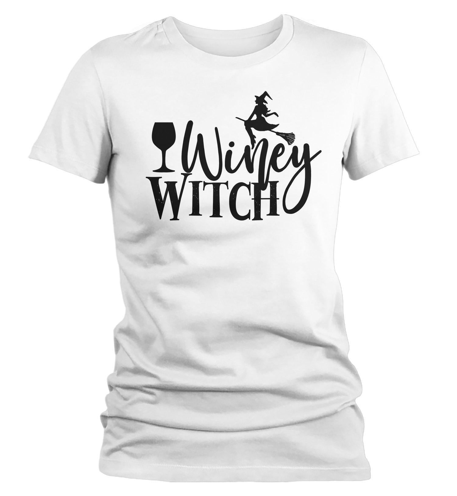 Download Women S Funny Halloween T Shirt Winey Witch Shirt Funny Wine Tshirt Ha Shirts By Sarah