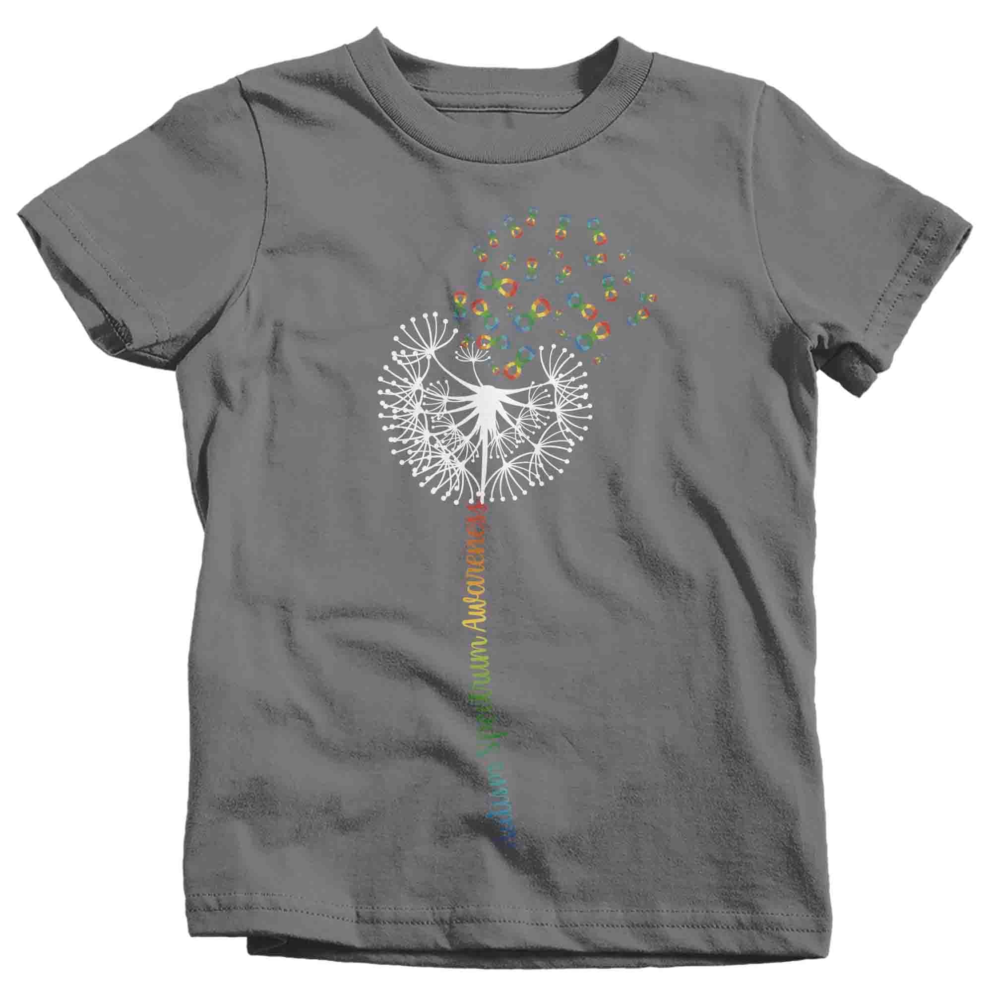 Kids Autism Shirt Dandelion Spectrum Support T Shirt Vintage Infinity Rainbow Gift Graphic Tee Aware