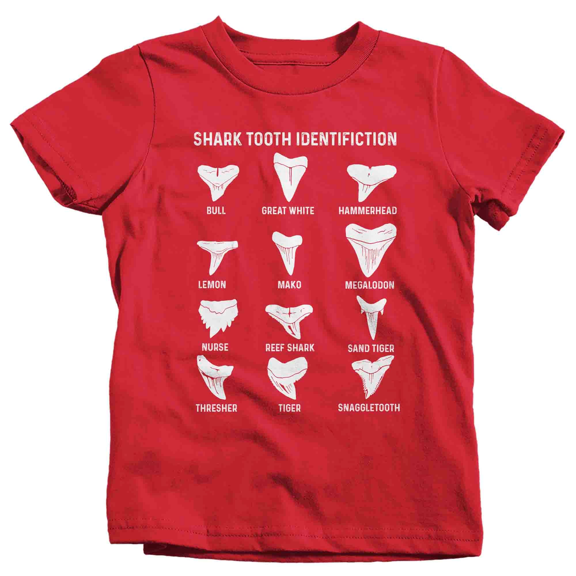 Kids Shark Tooth Shirt Teeth Identification Fossil Shark Shirt G