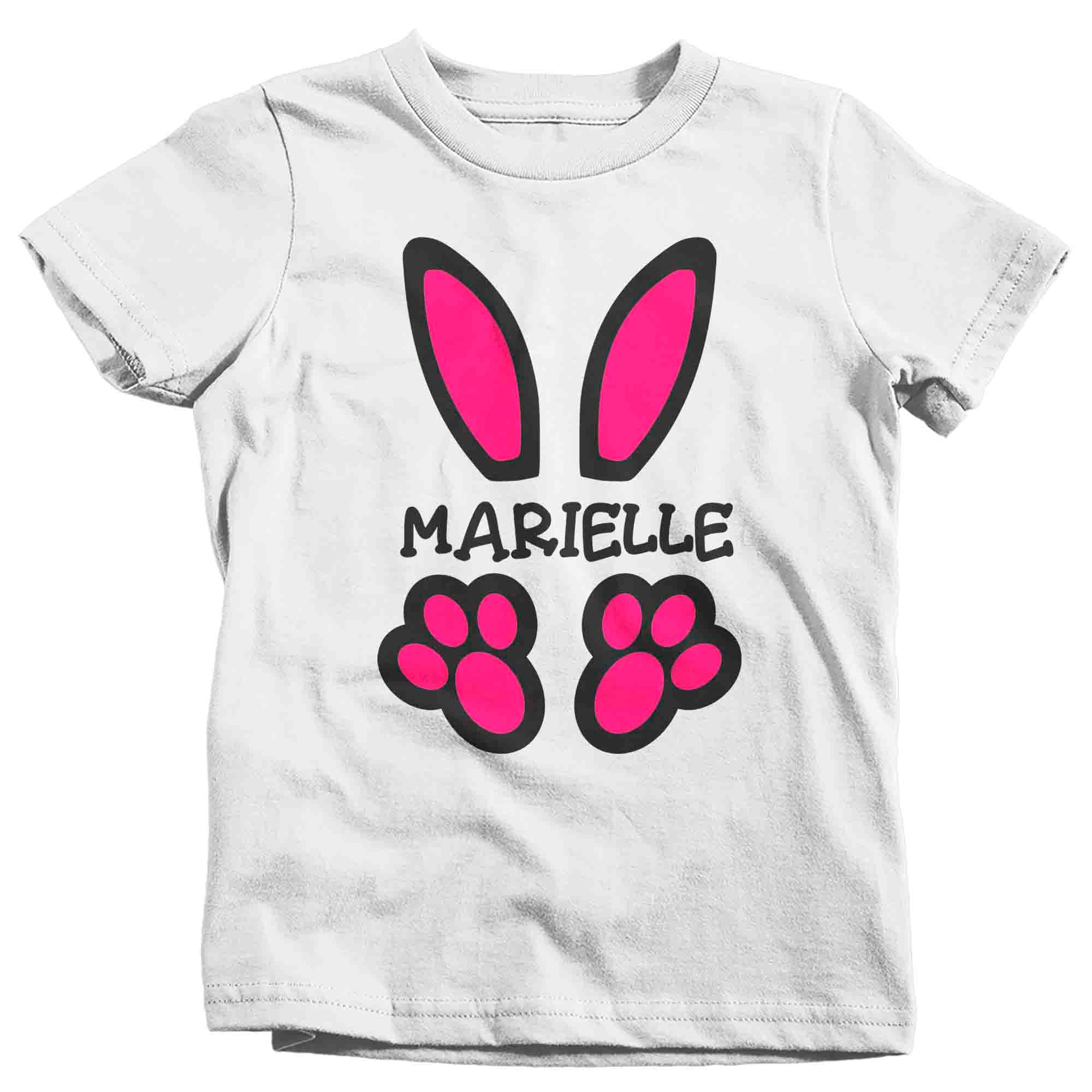 Kids Personalized Easter Shirt Bunny T Shirt Ears Feet Custom Name Cute Rabbit Reunion Tee Gift Phot