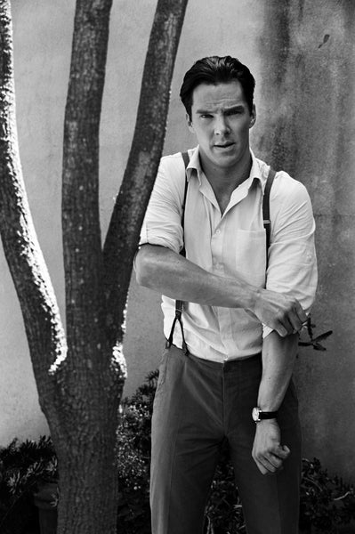 Benedict Cumberbatch wearing leather suspenders - credits to pinterest.at