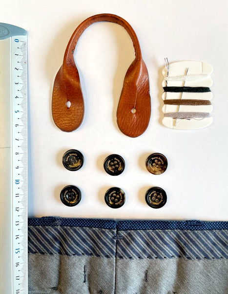 How to sew buttons for suspenders on pants