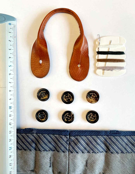 How to sew buttons for suspenders on pants