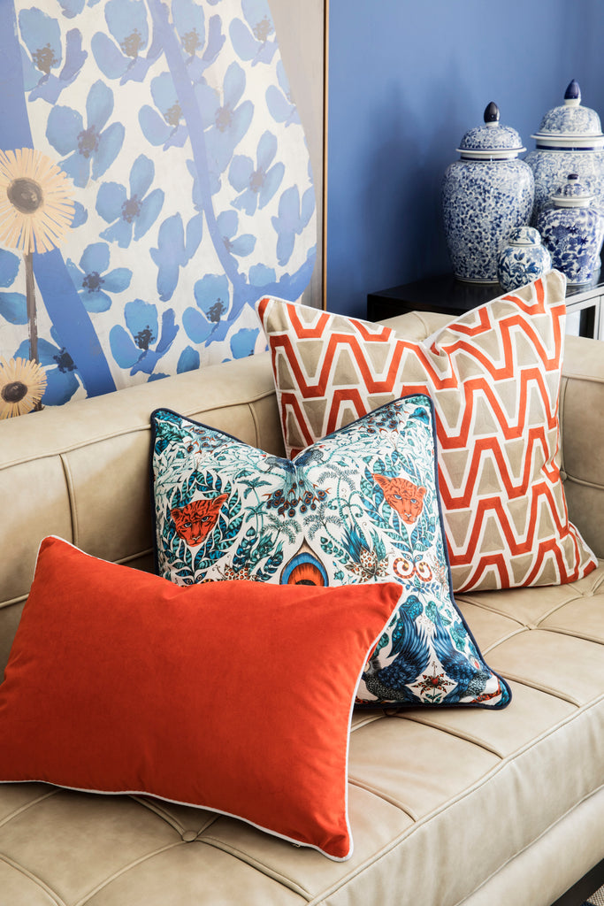 Mixing bold colours, patterns and textures is an expert interior design ideas