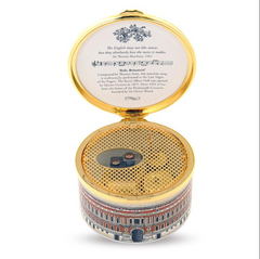 Product packshot image of royal albert hall musical enamel box by Halcyon Days