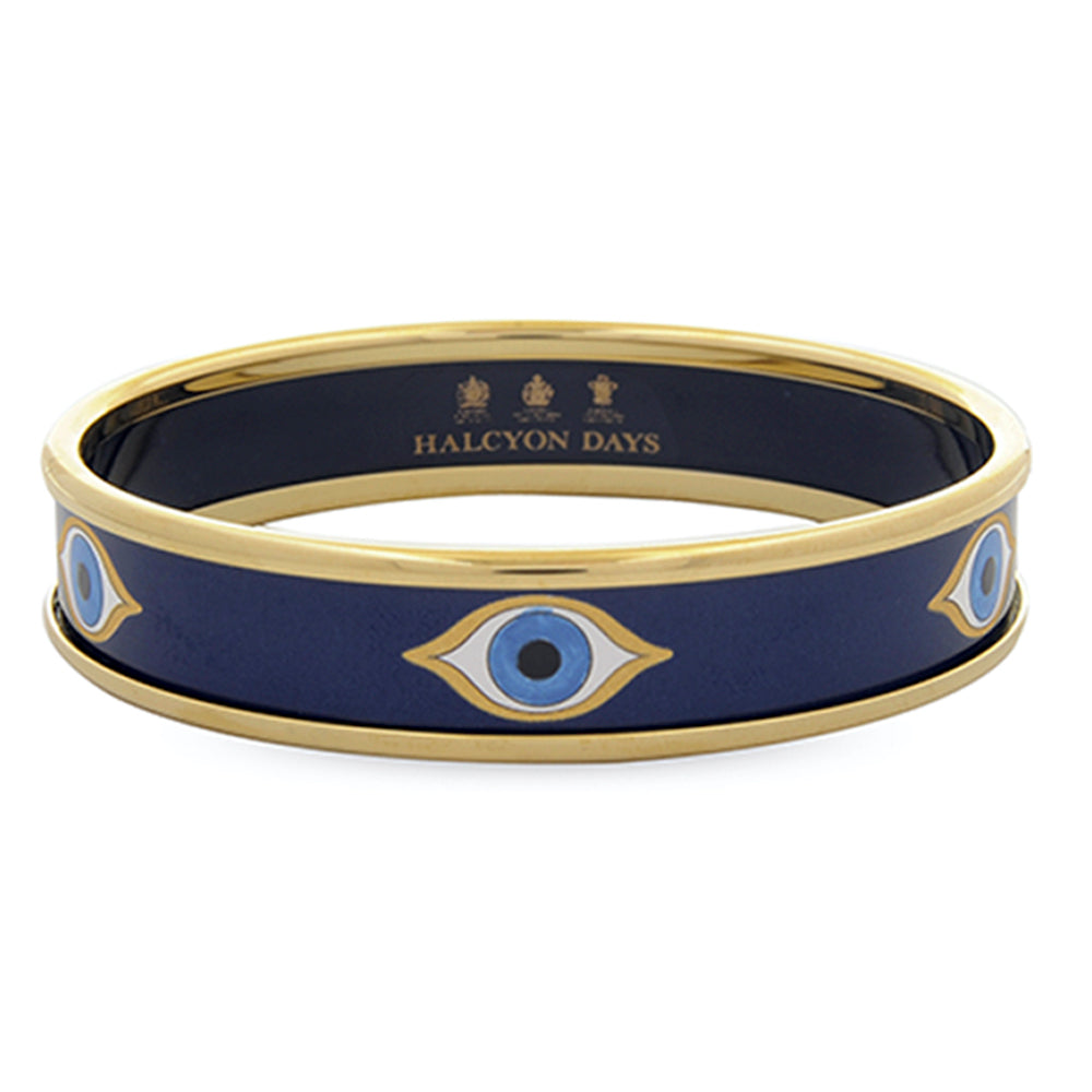 Evil Eye Midnight Blue & Gold Bangle | Halcyon Days – Halcyon Days