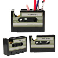 Retro Cassette Tape Dispenser & Pen Holder