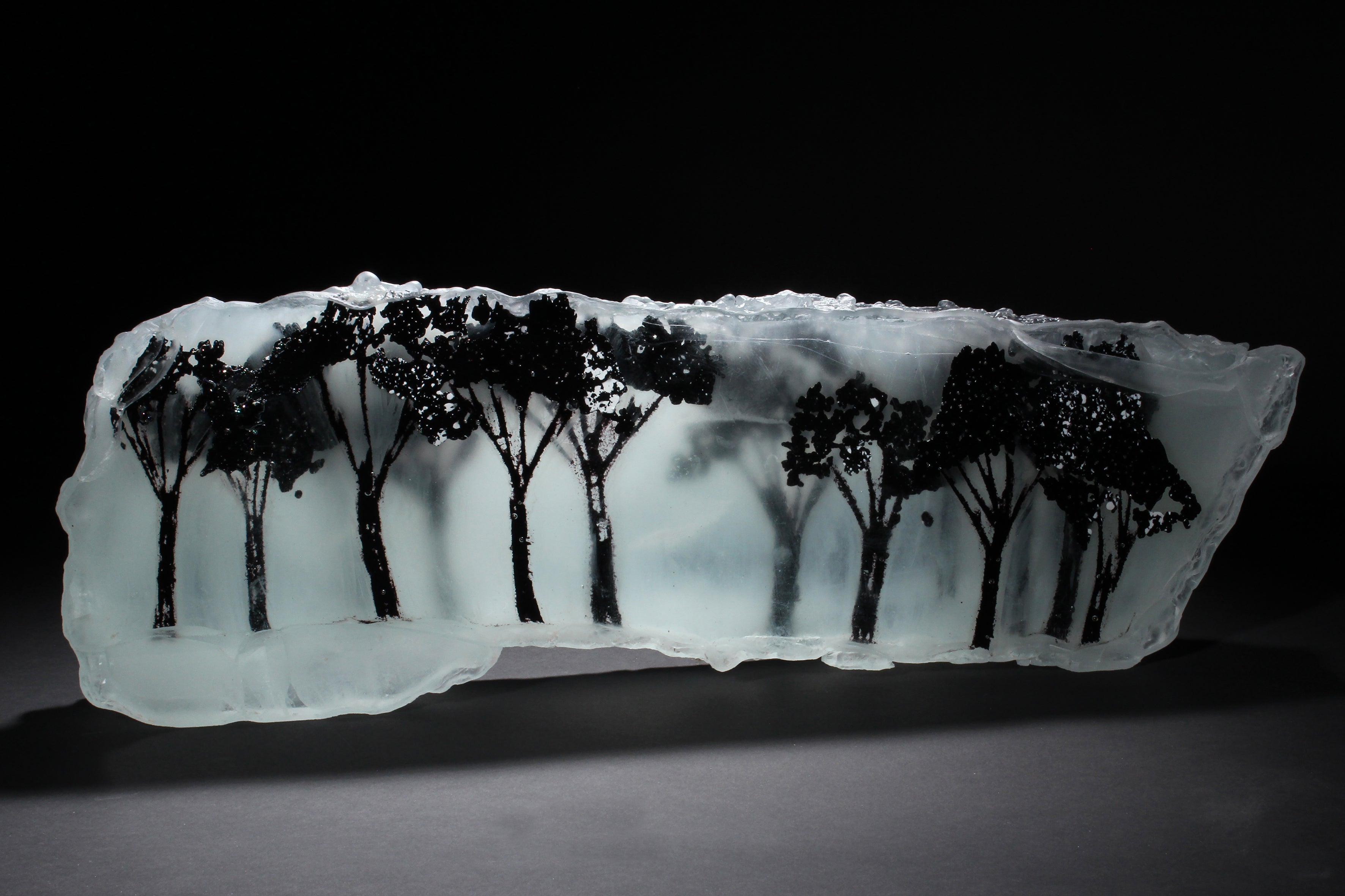 Sarah Brown, Descending Fog, Cast glass with fused glass inclusions, £1,900