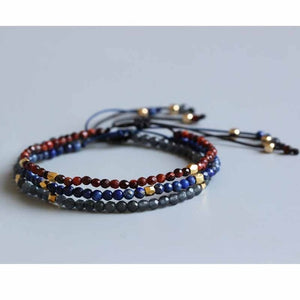 Natural Lapis Lazuli  & Red Tiger Eye Stone Bracelets 3mm