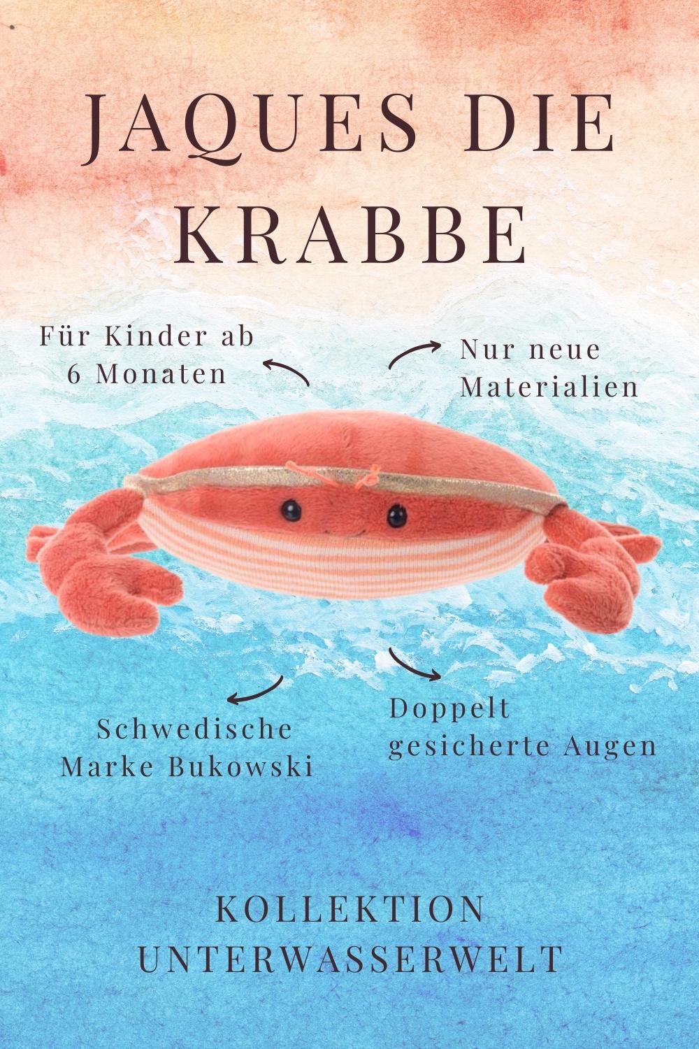 Kuscheltier Krabbe Jaques von Bukowski