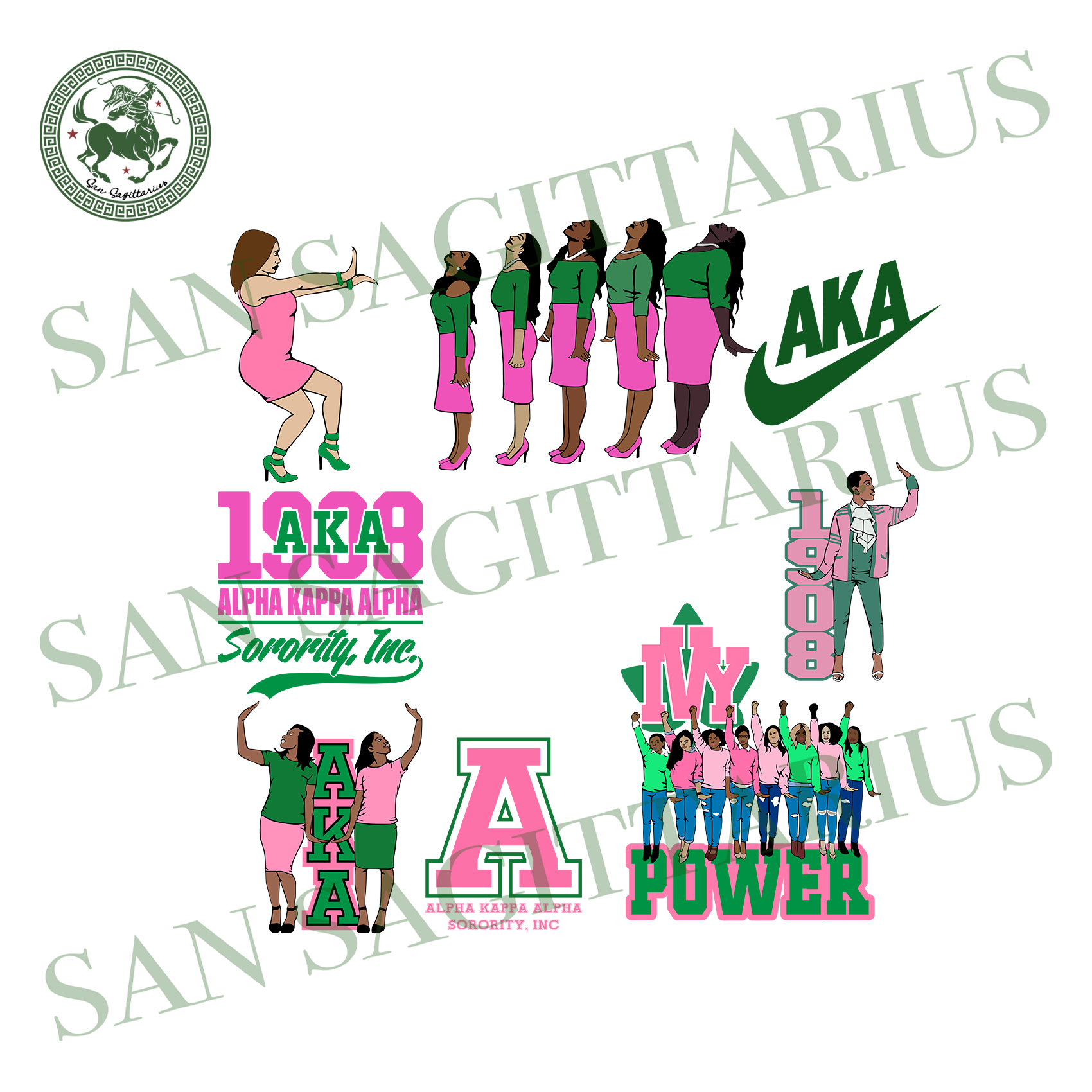 Download Alpha kappa alpha bundles svg, svg,Aka Girl gang svg,aka sorority svg, - San Sagittarius