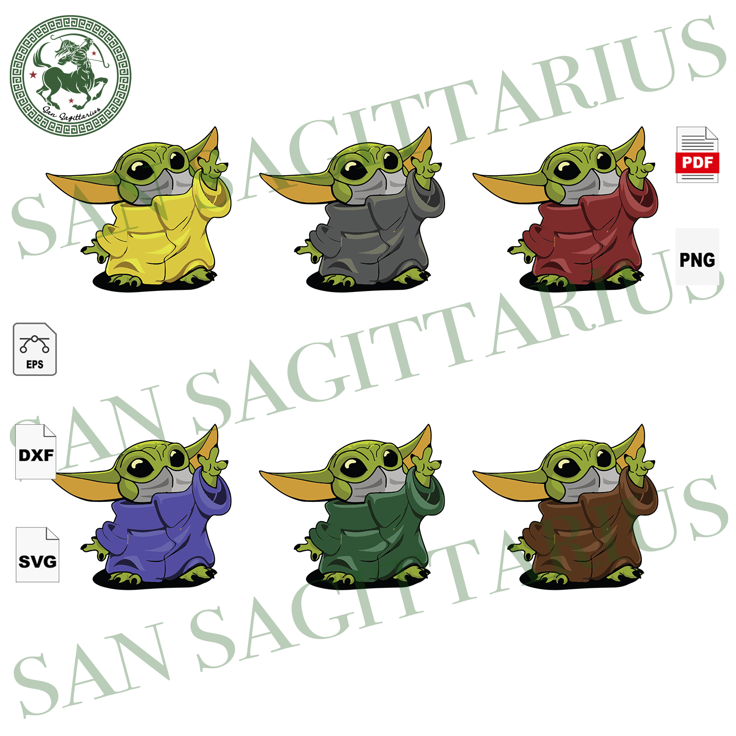 Download Baby Yoda Bundle Baby Yoda Wear Face Mask Baby Yoda Bundle Svg Baby San Sagittarius