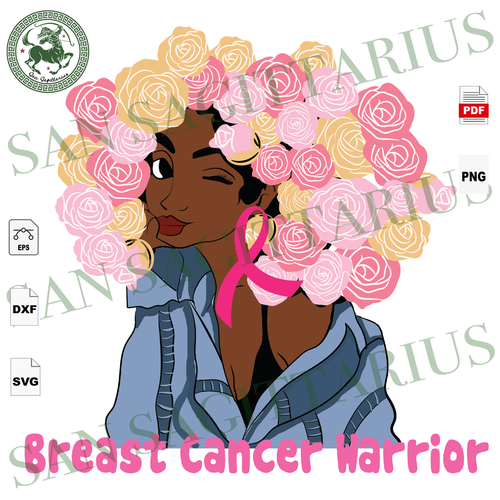 Download Breast Cancer Warrior Breast Cancer Gift Black Girl Svg Breast Canc San Sagittarius