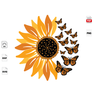 Download Sunflowers With Butterflies Trending Sunflower Lover Sunflower Svg San Sagittarius