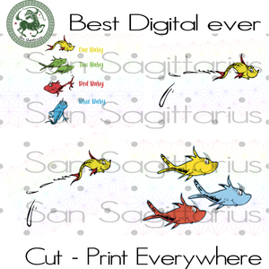 Download One Fish Two Fish Yellow Fish Red Fish Blue Fish Dr Seuss Svg Dr Se San Sagittarius