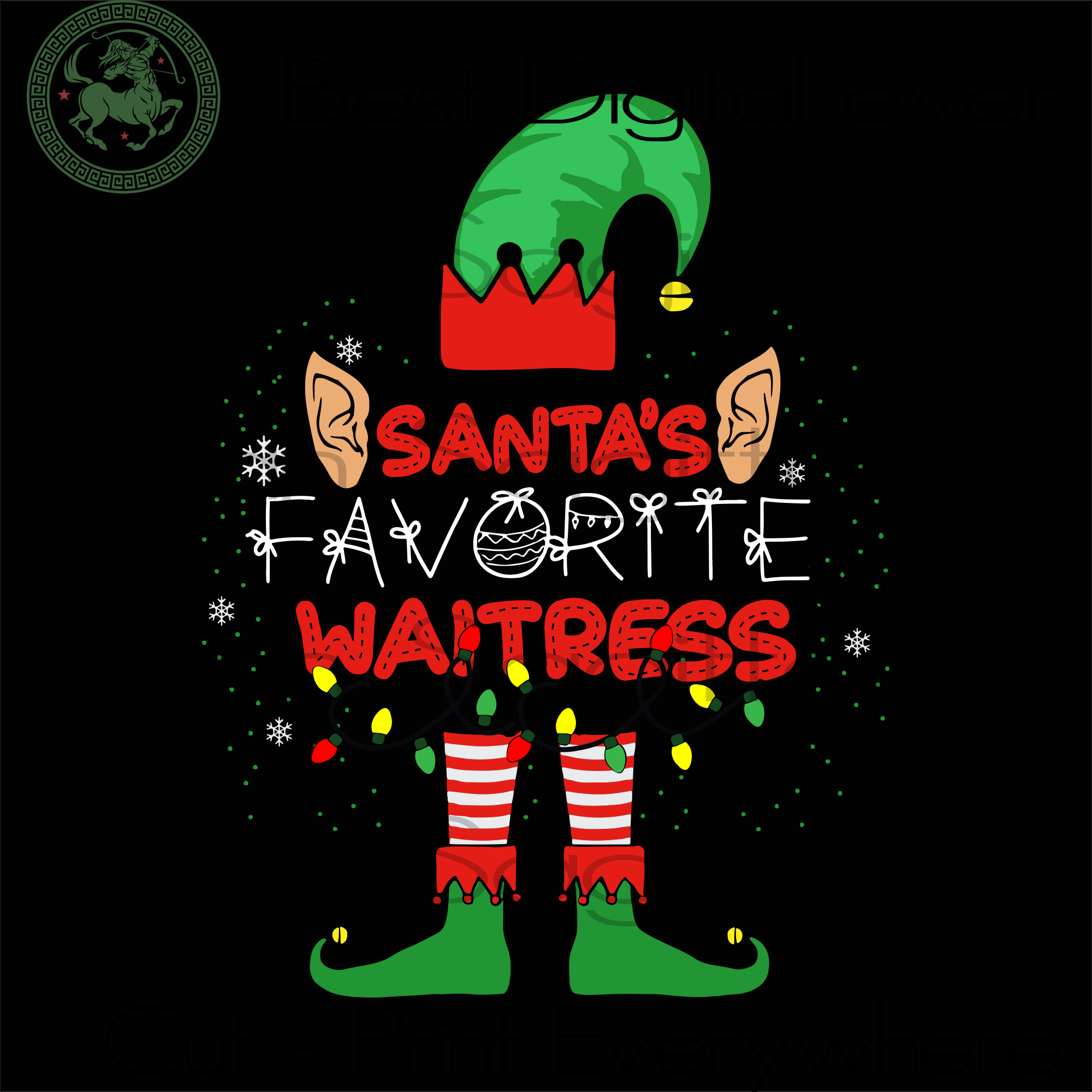 Santa S Favorite Waitress Svg Files For Silhouette Cricut Files Svg San Sagittarius