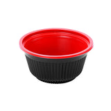 200 Pieces Red & Black Soup Bowl 550 Cc With Lids