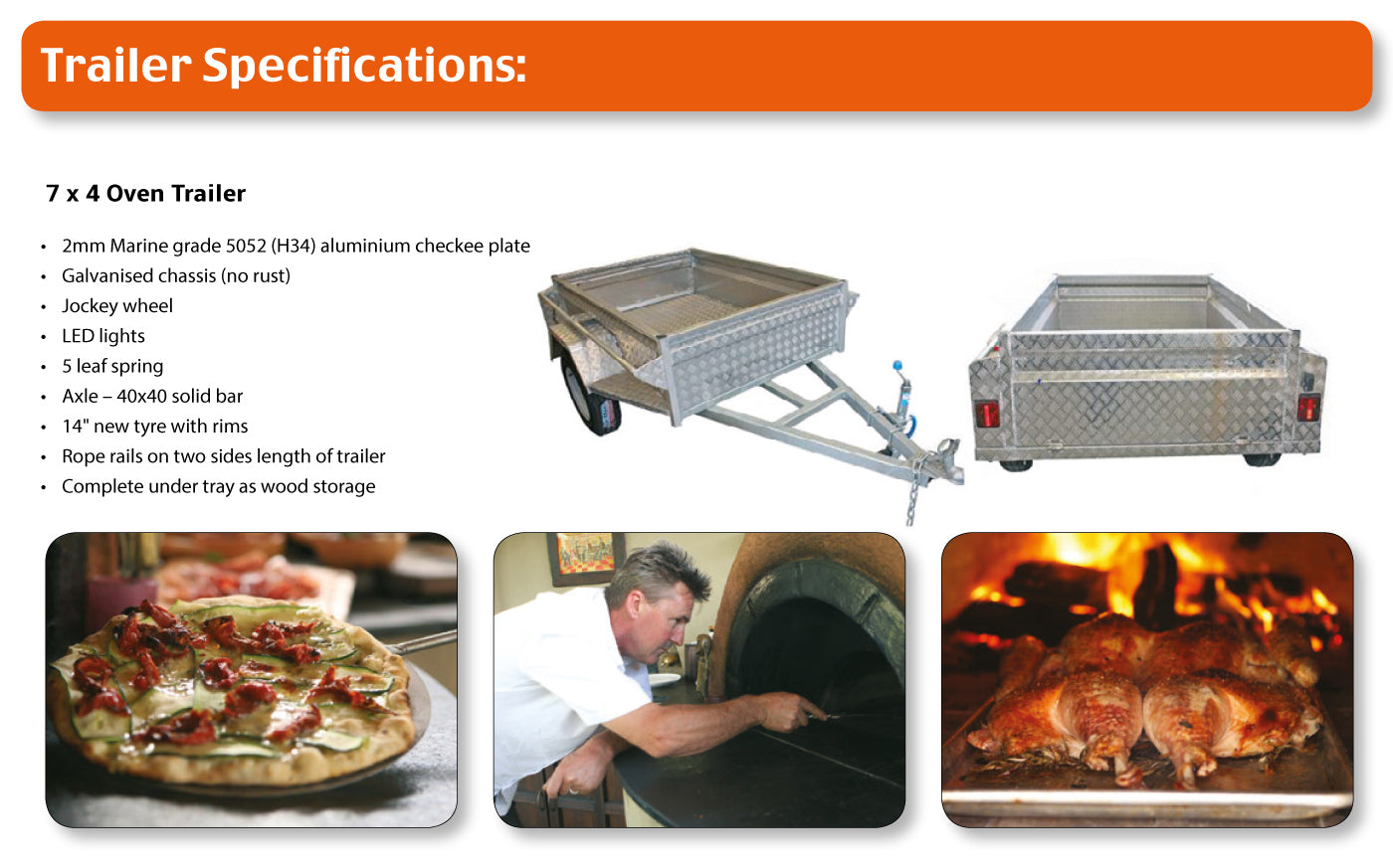 Trailer Pizza Oven: Trailer Specifications