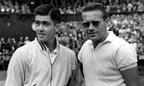 Wimbledon Final 1954 - Jaroslav Drobný (right) takes on Roseall (left)