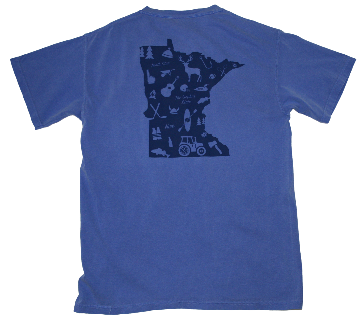 Minnesota Pocket Tee Outline Blue