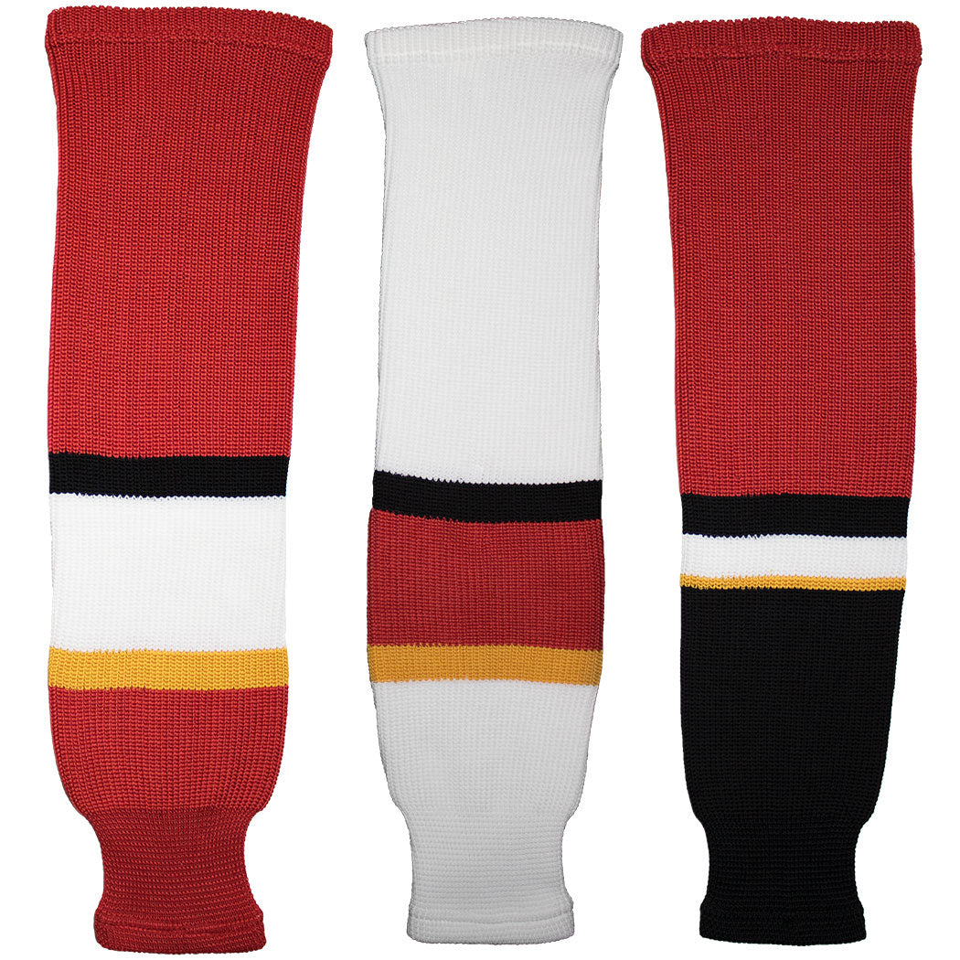 Calgary Flames Knit Hockey Socks (TronX SK200) JerseyTron