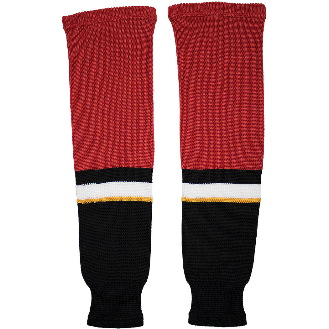 Calgary Flames Knit Hockey Socks (TronX SK200) - JerseyTron