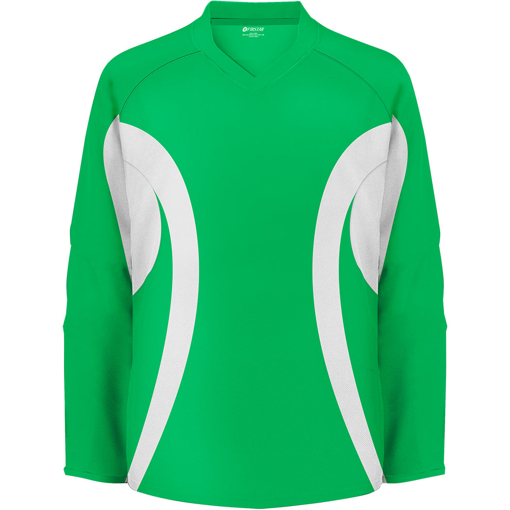 green and white hockey jersey