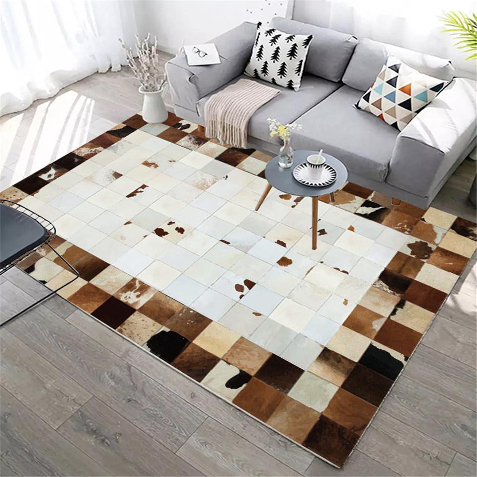 15leather Carpet Modern Nordic Luxury Plaid Fake Fur Rug Living Room D Zatana