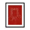 Hotel Del Coronado - Floor Plan - Red -  Framed & Mounted Print