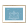 Washington D.C. Court of Claims Building - Blue -  Framed & Mounted Print