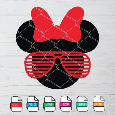 Minnie Mouse Sunglasses SVG - Minnie Ears SVG