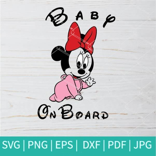Download Minnie Mouse Baby Svg Baby On Board Svg