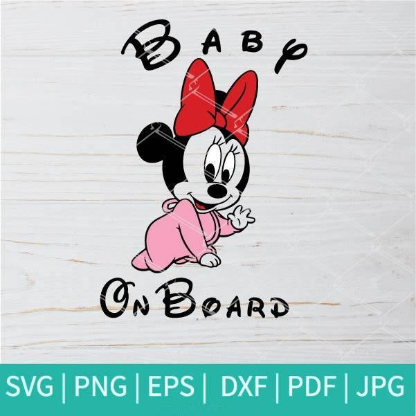 Minnie Mouse Baby SVG | Baby On Board SVG