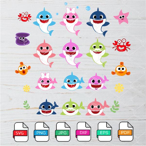 Free Free 247 Baby Shark Family Svg Free SVG PNG EPS DXF File
