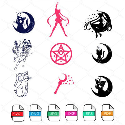 Sailor Moon Svg Bundle Sailor Moon Clipart Bundle Sailor Moon Svg