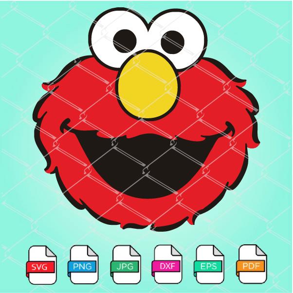 Download Sesame Street Funny Elmo Head Svg Elmo Smiling Face Svg