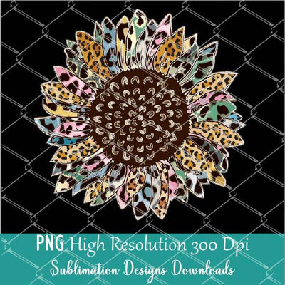 Download Colorful Leopard Sunflower Png Transparent Background Sublimation De