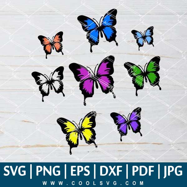 Download Bundle Colorful Butterflies Svg Layered Butterfly Svg Butterflies