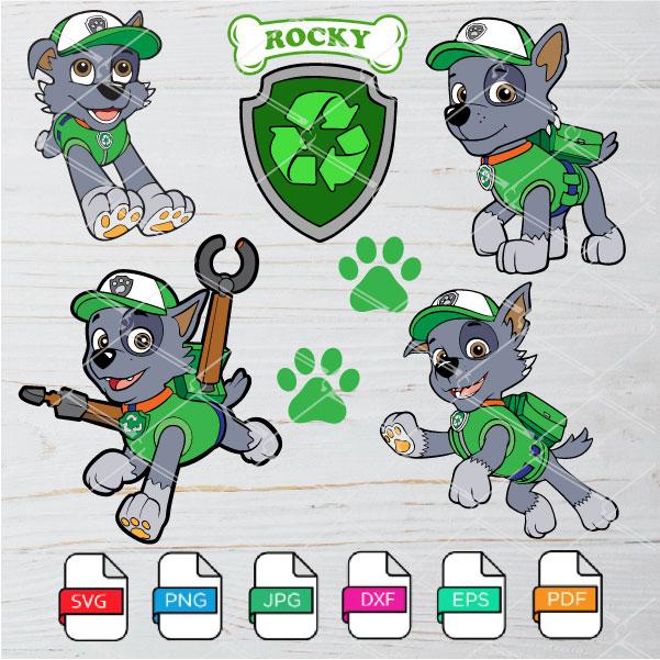 Download Rocky Paw Patrol Svg Bundle Cartoon Dog Svg