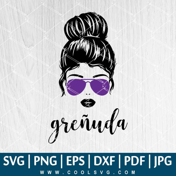 Download Grenuda Svg Girl With Bun And Sunglasses Svg Messy Bun Svg Beaut