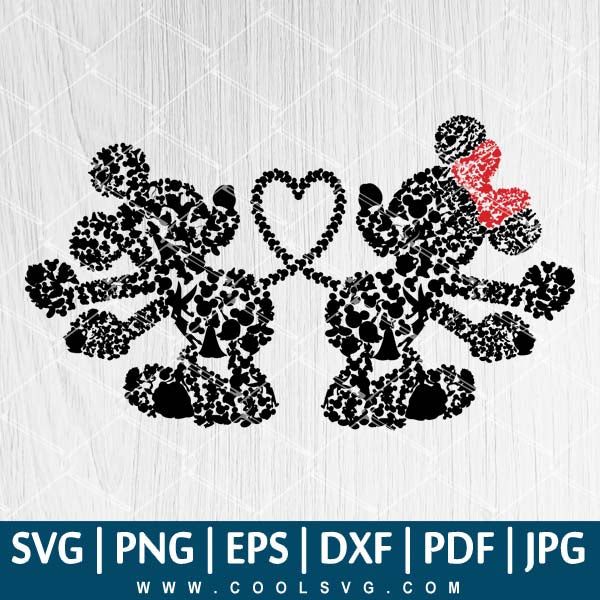 Download Mickey And Minnie Heart Tails Svg Minnie And Mickey Mouse Svg Minn