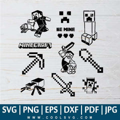 Download Minecraft Bundle Svg Minecraft Cricut Minecraft Svg Game Svg M