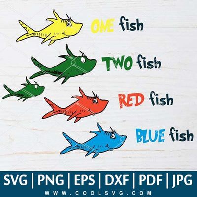 Download One Fish Two Fish Svg Red Fish Blue Fish Svg Fish Svg Dr Seuss S